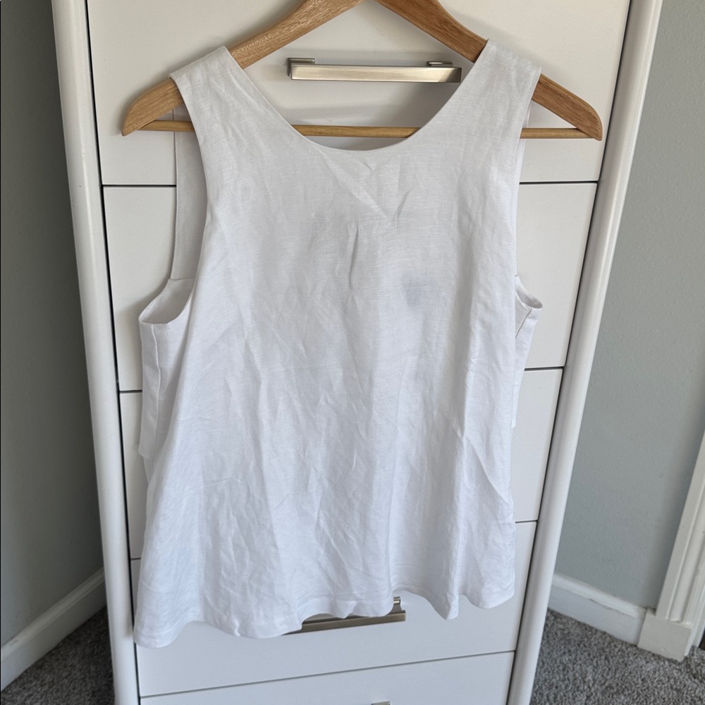 Ann Taylor White Peplum Bow Back Top Sz S NWT